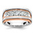 IBGoodman 14k Two Tone Rose and White Gold 1 carat Lab Grown Diamond VS/SI+ G+ Complete Five Stone Cut Out Men's Ring