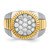 IBGoodman 14k Two-Tone 1 1/6 carat Lab Grown Diamond VS/SI+ G+ Complete Ribbed Men's Cluster Ring