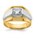 IBGoodman 14k Two-tone 1 carat Lab Grown Diamond VS/SI+ G+ Complete Polished and Brushed Men's Band