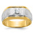 IBGoodman 14k Two-tone 1/4 carat Lab Grown Diamond VS/SI+ G+ Complete Polished and Satin Men's Ring - B5-C71C94BD-6537