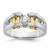 IBGoodman 14k Two-Tone 3/8 carat Lab Grown Diamond VS/SI+ G+ Polished and Satin Cut-Out Solitaire Complete Men's Ring