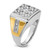 IBGoodman 14k Two-tone Men's Polished 2 1/3 Carat AA Quality Diamond Square Cluster Ring