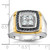 IBGoodman 14k Two-tone Men's Polished 3/4 Carat AA Quality Black and White Diamond Square Cluster Ring