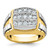 IBGoodman 14k Two-tone Men's Polished and Grooved 3-Row 1 Carat AA Quality Diamond Cluster Ring