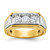 IBGoodman 14k Two-tone Men's Polished and Grooved 3-Stone 1 Carat AA Quality Diamond Ring