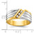 IBGoodman 14k Two-tone Men's Polished and Grooved 3-Stone 1/6 Carat AA Quality Diamond Ring