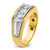IBGoodman 14k Two-tone Men's Polished and Grooved 3-Stone Ring Mounting - B6-B332AE94-6006