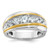 IBGoodman 14k Two-tone Men's Polished and Grooved 7-Stone 1 1/2 Carat AA Quality Diamond Ring