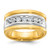 IBGoodman 14k Two-tone Men's Polished and Grooved 7-Stone 3/4 Carat AA Quality Diamond Ring