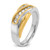 IBGoodman 14k Two-tone Men's Polished and Grooved Curved Bypass Ring Mounting