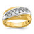 IBGoodman 14k Two-tone Men's Polished and Grooved Graduated 7-Stone 1/2 Carat AA Quality Diamond Ring