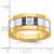 IBGoodman 14k Two-tone Men's Polished and Grooved Lab Created Sapphire and 1/10 Carat AA Quality Diamond Ring