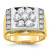IBGoodman 14k Two-tone Men's Polished and Satin 1 1/2 Carat AA Quality Diamond Cluster Ring