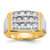IBGoodman 14k Two-tone Men's Polished and Satin 1 Carat AA Quality Diamond Cluster Ring - B5-40CA3D4E-2027