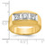 IBGoodman 14k Two-tone Men's Polished and Satin 3-Stone 1/2 Carat AA Quality Diamond Ring