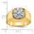 IBGoodman 14k Two-tone Men's Polished and Satin Round 1 Carat AA Quality Diamond Cluster Ring