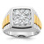 IBGoodman 14k Two-tone Men's Polished and Textured 1 Carat AA Quality Diamond Cluster Ring - B5-287B9213-5718
