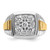 IBGoodman 14k Two-tone Men's Polished and Textured 1 Carat AA Quality Diamond Cluster Ring - B5-287B9213-5718