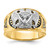 IBGoodman 14k Two-tone Men's Polished and Textured 32nd Degree Scottish Rite Masonic Ring Mounting - B0-1C5AD2DB-5845