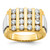 IBGoodman 14k Two-tone Men's Polished and Textured 4-Row Ring Mounting