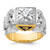 IBGoodman 14k Two-tone Men's Polished and Textured with Black Enamel and Diamond 32nd Degree Scottish Rite Masonic Ring - B0-D0CB7B54-4252