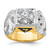 IBGoodman 14k Two-tone Men's Polished and Textured with Black Enamel and Diamond Double Eagle Masonic Shriner's Ring - B0-83AD1DDD-5573