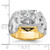 IBGoodman 14k Two-tone Men's Polished and Textured with Black Enamel and Diamond Double Eagle Masonic Shriner's Ring - B0-83AD1DDD-5573