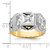 IBGoodman 14k Two-tone Men's Polished and Textured with Black Enamel and Diamond Double Eagle Masonic Shriner's Ring - B0-FEC7B833-4506