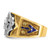 IBGoodman 14k Two-tone Men's Polished and Textured with Blue and Black Enamel Diamond Blue Lodge Master Masonic Ring - B0-8861DB50-5820