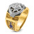 IBGoodman 14k Two-tone Men's Polished and Textured with Blue and Black Enamel Diamond Blue Lodge Master Masonic Ring - B0-8861DB50-5820