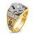 IBGoodman 14k Two-tone Men's Polished and Textured with Blue and Black Enamel Diamond Blue Lodge Master Masonic Ring - B0-A41490EE-4998