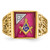 IBGoodman 14k Two-tone Men's Polished and Textured with Lab Created Ruby and Diamond Blue Lodge Master Masonic Ring - B0-6BC1223A-5194