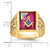 IBGoodman 14k Two-tone Men's Polished and Textured with Lab Created Ruby and Diamond Blue Lodge Master Masonic Ring - B0-6BC1223A-5194