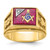 IBGoodman 14k Two-tone Men's Polished and Textured with Lab Created Ruby and Diamond Blue Lodge Master Masonic Ring - B0-9565C88A-9501