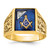 IBGoodman 14k Two-tone Men's Polished and Textured with Lab Created Sapphire and Diamond Blue Lodge Master Masonic Ring - B0-48C5E8D2-7710