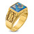 IBGoodman 14k Two-tone Men's Polished and Textured with Lab Created Sapphire and Diamond Blue Lodge Master Masonic Ring - B0-F747F5E6-9936