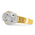 IBGoodman 14k Two-tone Men's Polished and Textured with Multi-color Enamel and Diamond Double Eagle Masonic Shriner's Ring - B0-B877C34A-1591