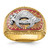 IBGoodman 14k Two-tone Men's Polished and Textured with Multi-color Enamel Masonic Shriner's Ring
