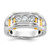 IBGoodman 14k Two-tone Men's Polished Grooved and Cut-Out 3-Stone 1/2 Carat AA Quality Diamond Ring