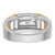 IBGoodman 14k Two-tone Men's Polished Grooved and Cut-Out 3-Stone 1/2 Carat AA Quality Diamond Ring