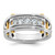 IBGoodman 14k Two-tone Men's Polished Grooved and Cut-Out 5-Stone 1/2 Carat AA Quality Diamond Ring