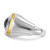 IBGoodman 14k Two-tone Men's Polished Lab Created Sapphire and AA Quality Diamond Ring