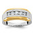 IBGoodman 14k Two-tone Men's Polished Satin and Beaded 5-Stone Ring Mounting
