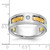 IBGoodman 14k Two-tone Men's Polished Satin and Cut-Out 1/6 Carat AA Quality Diamond 3-Stone Ring