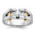 IBGoodman 14k Two-tone Men's Polished Satin and Cut-Out 3-Stone 3/4 Carat AA Quality Diamond Ring