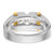 IBGoodman 14k Two-tone Men's Polished Satin and Cut-Out 3-Stone 3/4 Carat AA Quality Diamond Ring