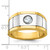 IBGoodman 14k Two-tone Men's Polished Satin and Grooved 1/2 Carat AA Quality Diamond Ring