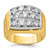 IBGoodman 14k Two-tone Men's Polished Satin and Grooved 3 Carat AA Quality Diamond Cluster Ring