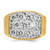 IBGoodman 14k Two-tone Men's Polished Satin and Grooved 3 Carat AA Quality Diamond Cluster Ring