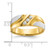 IBGoodman 14k Two-tone Men's Polished Satin and Grooved 3-Stone 1/6 Carat AA Quality Diamond Ring - B6-81A30CD5-7908